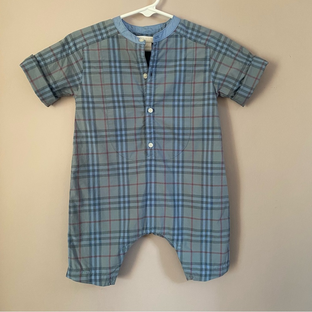 Like New Baby Blue Burberry One Piece Size 9 Months